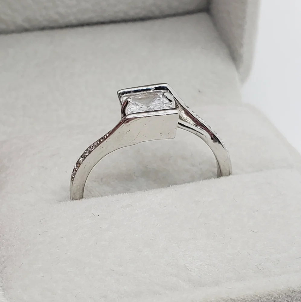 Princess Cut Solitaire Bypass Ring